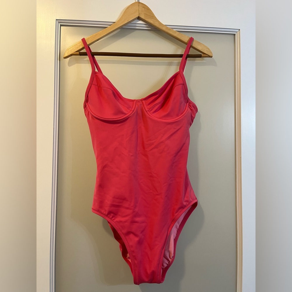 J. Crew Pink One Piece bathing suit with Adjustable Straps